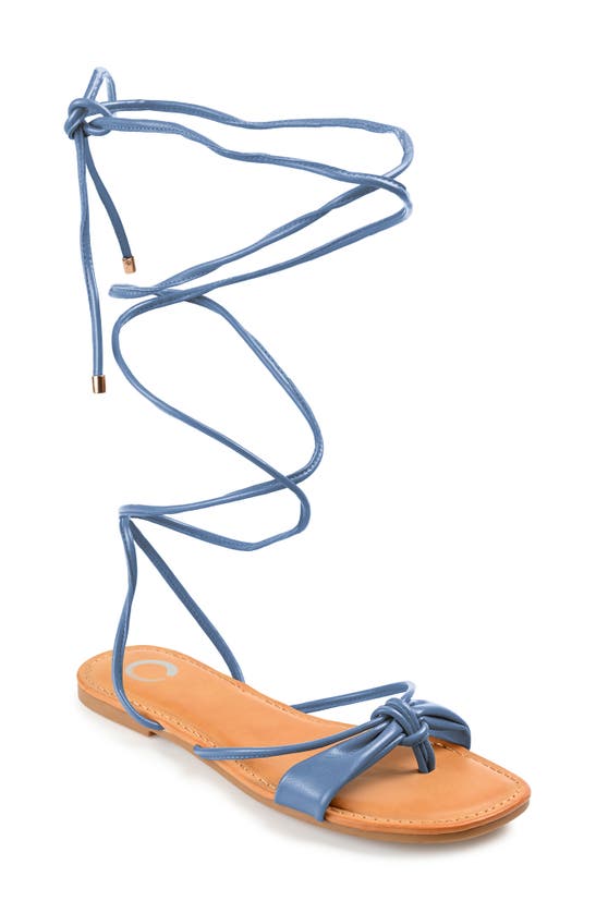 Journee Collection Jiyrie Tie-up Sandal In Blue