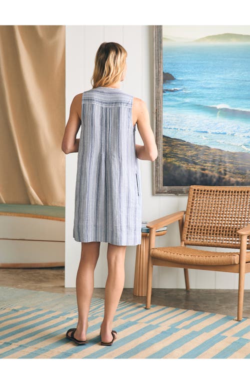 Isha Stripe Sleeveless Linen Dress in Day Lily Stripe