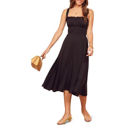 Reformation Miranda Midi Sundress, Black