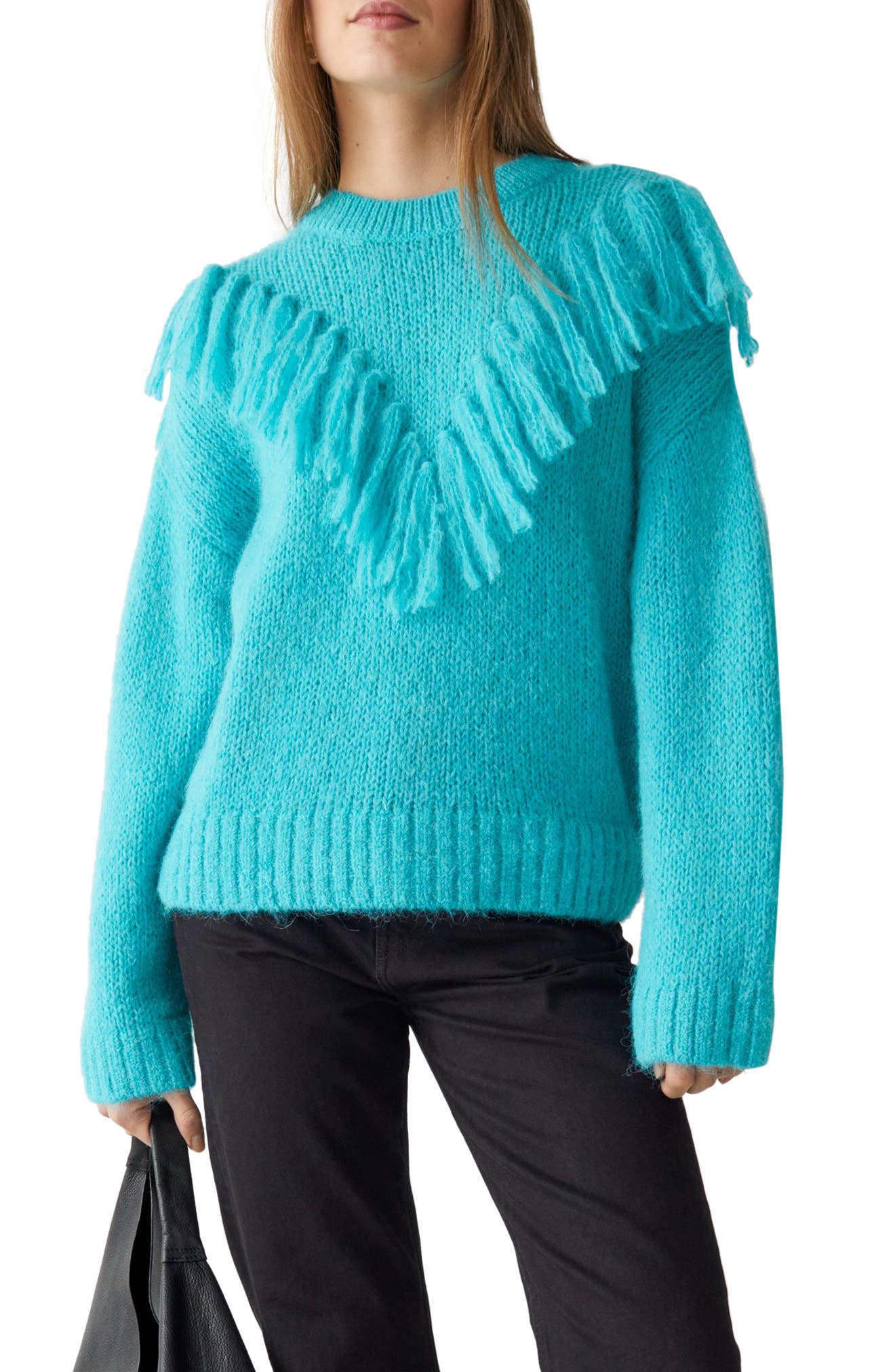 other stories fringe sweater