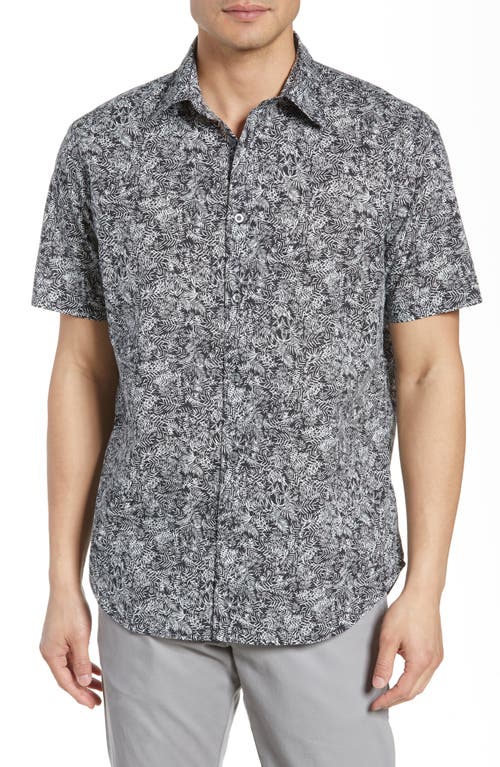 Coastaoro Jungle Regular Fit Print Sport Shirt in Black at Nordstrom, Size Medium