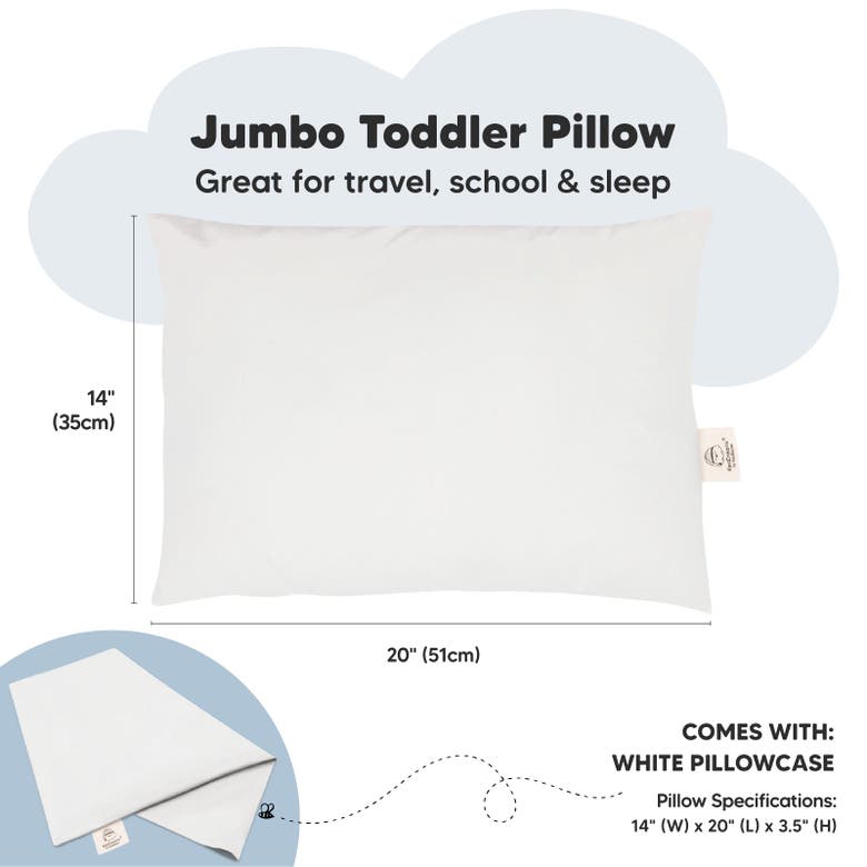 Shop Keababies Jumbo Toddler Pillow With Pillowcase In Soft White