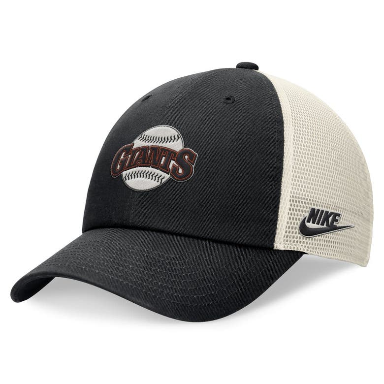 Nike Black San Francisco Giants Cooperstown Collection Rewind Club Trucker Adjustable Hat In Neutral