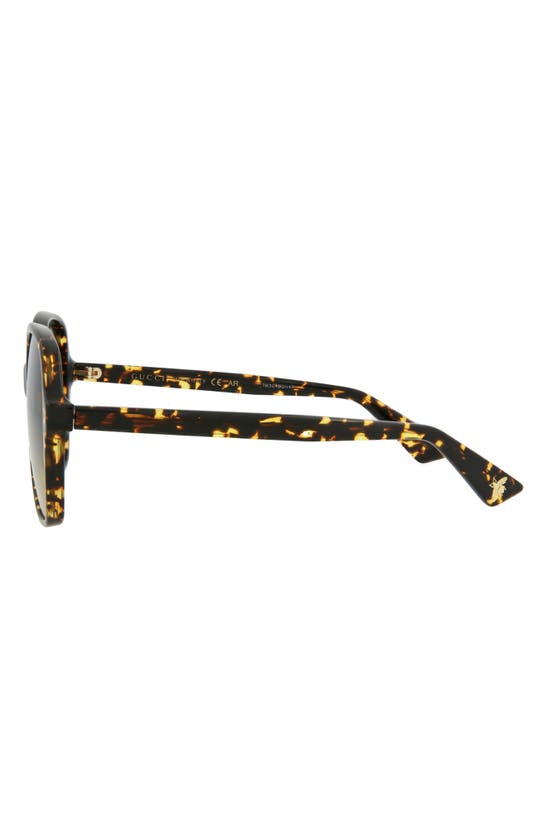 Shop Gucci 55mm Core Oversized Sunglasses In Shiny Spotted Dark Havana