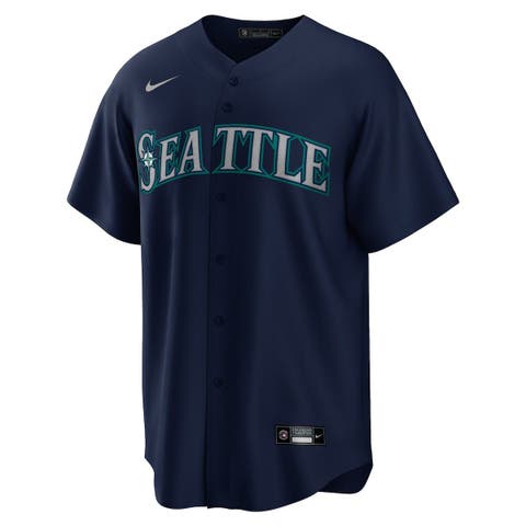 Men's Seattle Mariners Mitchell & Ness Royal Big & Tall Cooperstown  Collection Mesh Wordmark V-Neck Jersey