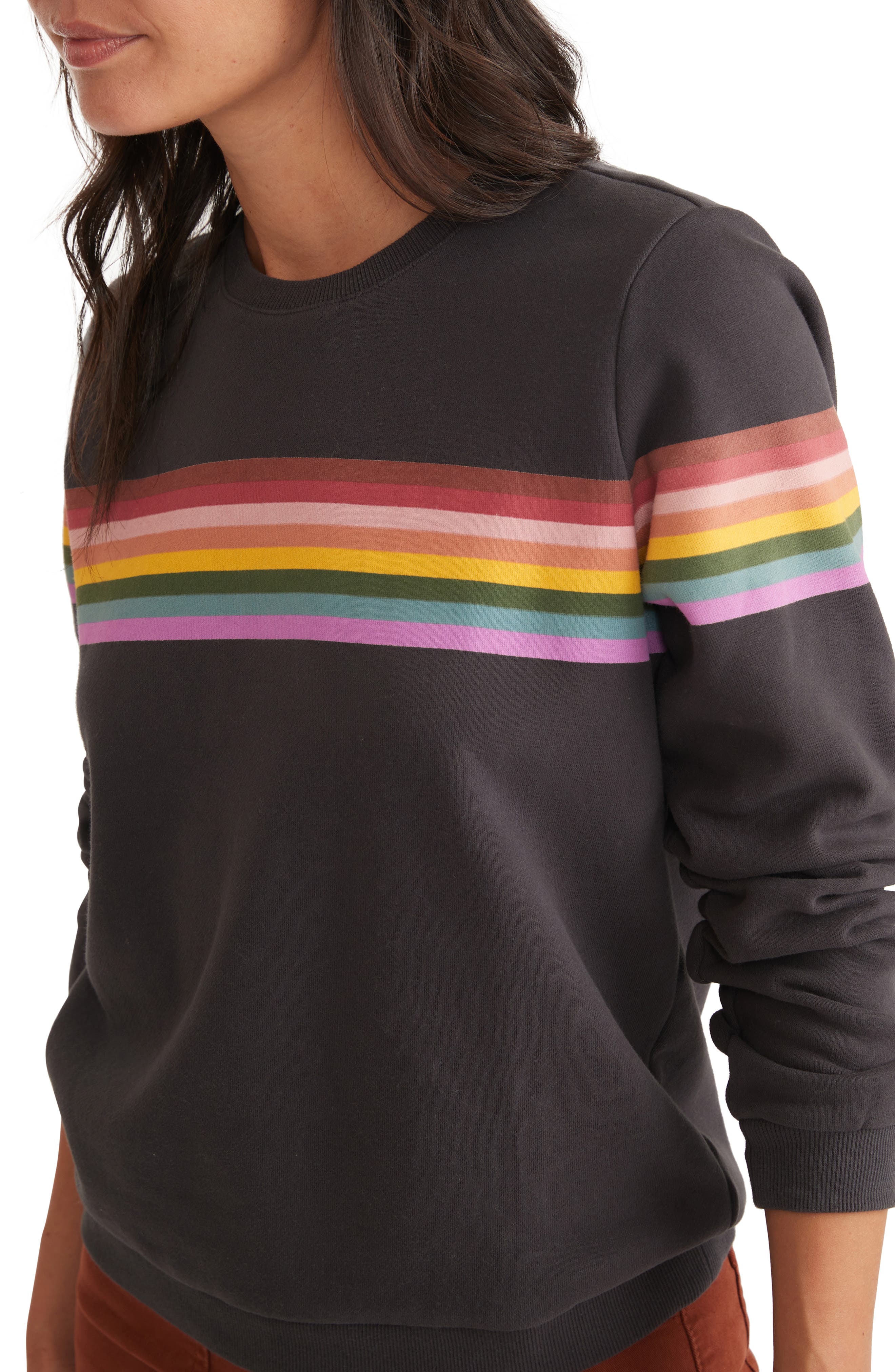 Marine Layer Anytime Stripe Cotton Blend Sweatshirt Nordstrom