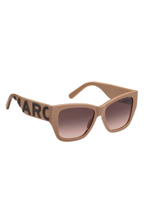 Shop Marc Jacobs 55mm Cat Eye Sunglasses In Beige Brown/brown Gradient