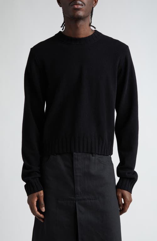 TAKAHIROMIYASHITA TheSoloist. Crop Lambswool Crewneck Sweater in Black at Nordstrom, Size 48