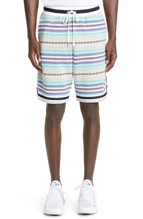 John Elliott Nogales Stripe Knit Game Shorts in Arroyo