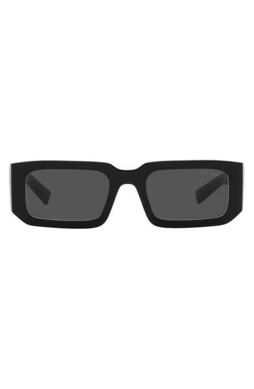 EAN 8056597517058 product image for Prada 53mm Rectangular Sunglasses in Black/White/Dark Grey at Nordstrom | upcitemdb.com