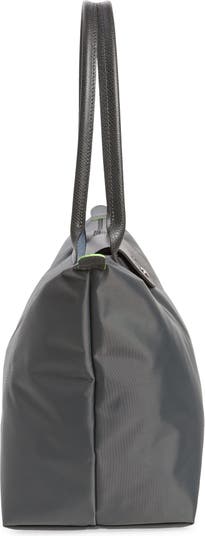 Longchamp 'Large 'Le Pliage Green' Nylon Tote Shoulder Bag, Graphite