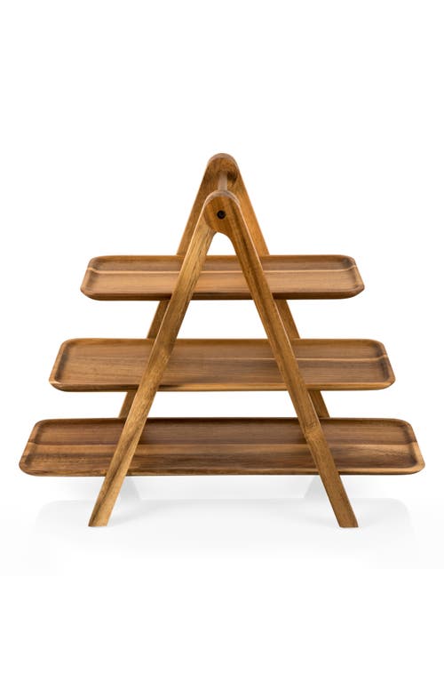Toscana a Picnic Time Brand TOSCANA Tiered Serving Ladder in Brown