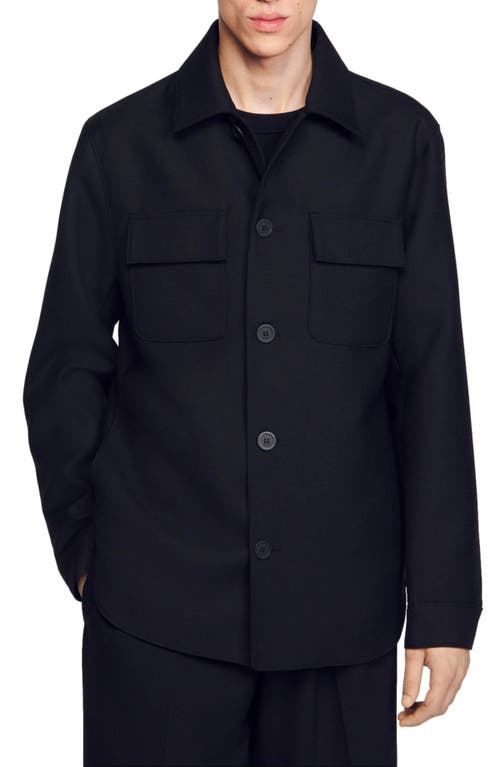 Shop Sandro Buttoned Overshirt In Black