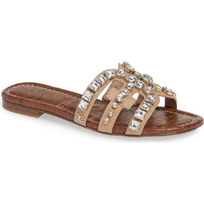 Sam Edelman Bay 2 Embellished Slide Sandal- Beige