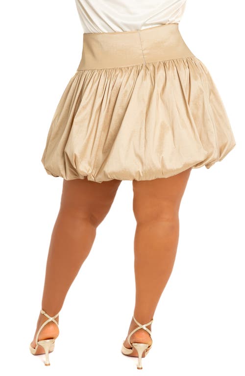 Buxom Couture Bubble Hem Miniskirt In Champagne Gold