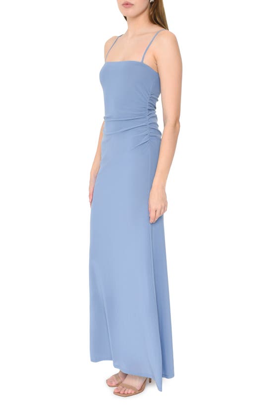 Shop Wayf Isabella Mesh Maxi Dress In Chambray Blue