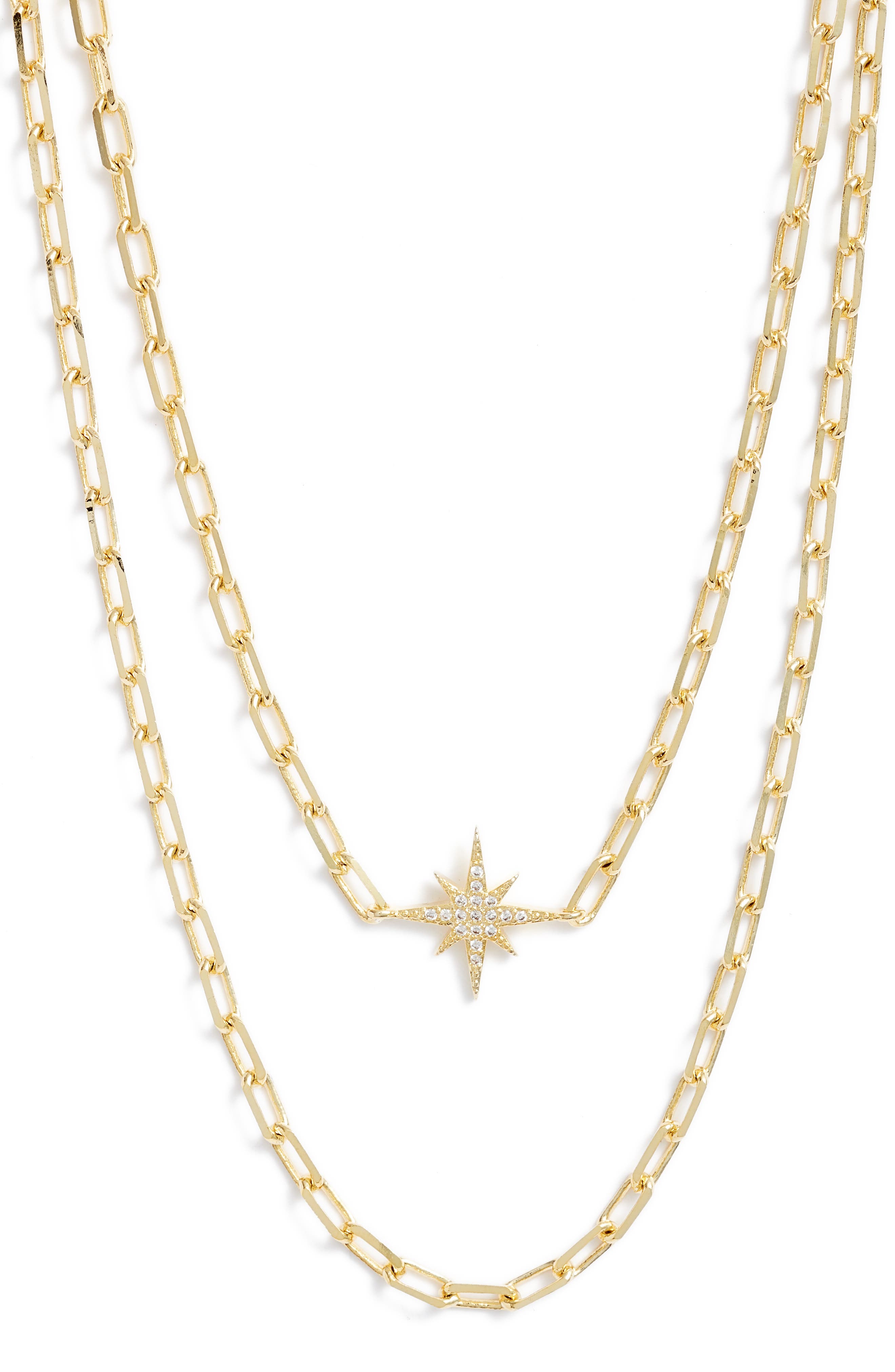 Bracha Starburst Layered Pendant Necklace in Gold at Nordstrom