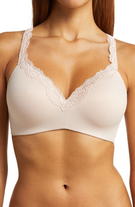 Wacoal Softly Styled Lace-trim Contour Bra In Rose Dust