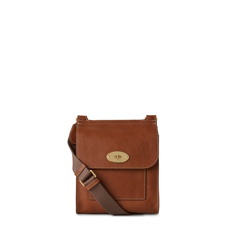 Shop Mulberry Small Antony Leather Stitched Crossbody Bag In Oak