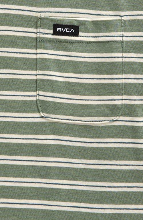 Shop Rvca Kids' Magnolia Stripe Cotton T-shirt In Jade Stripe