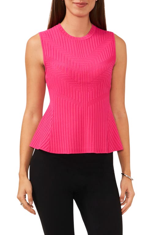 halogen(r) Sleeveless Peplum Sweater in Magenta Pink
