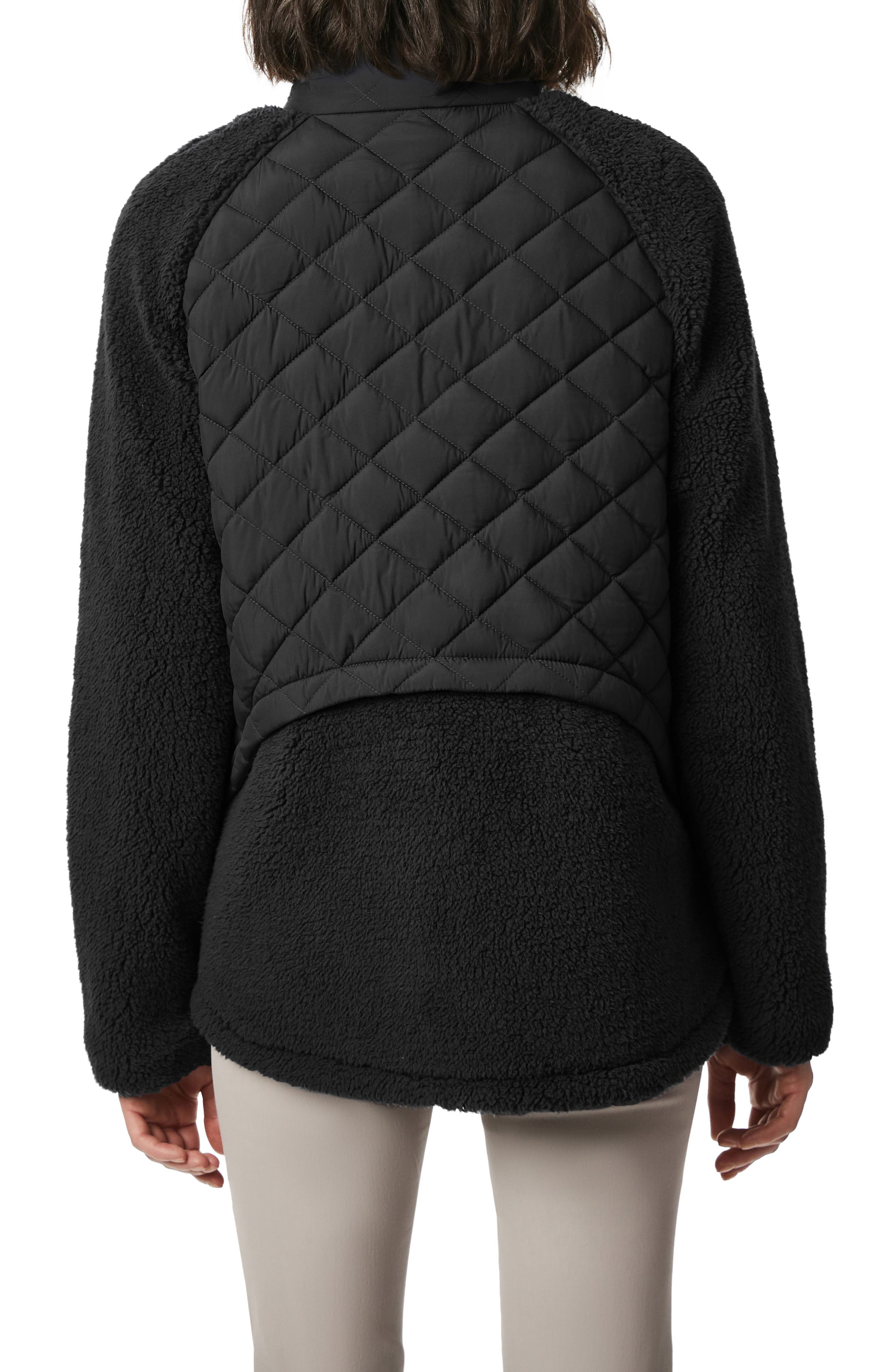 quilted faux fur jacket