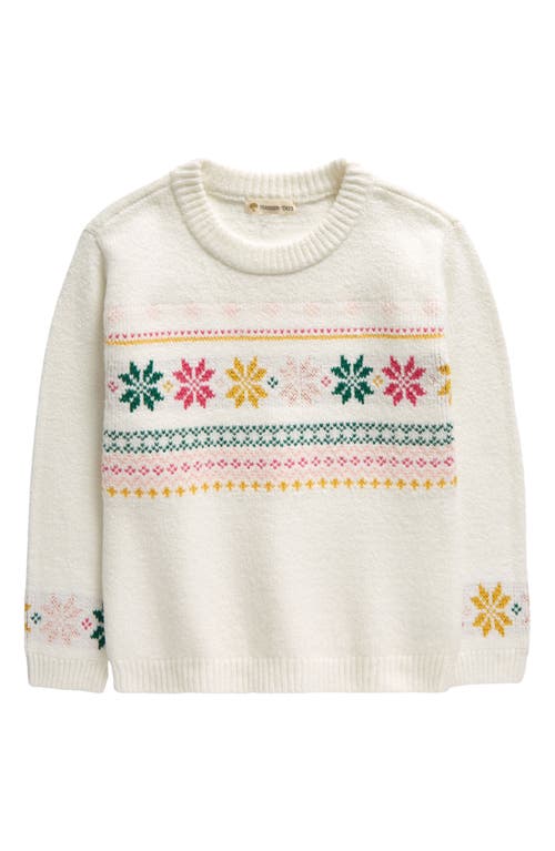 Tucker + Tate Kids' Fair Isle Sweater in Ivory Egret Nordic Fairisle