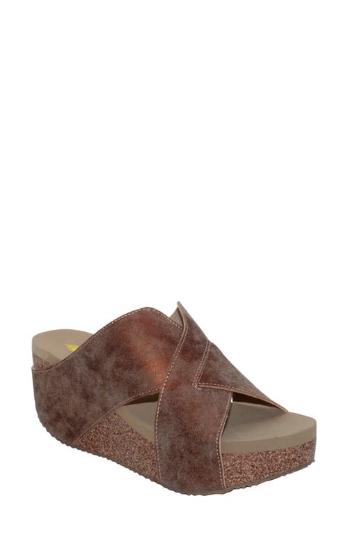 Firefly Water Resistant Wedge Platform Sandal in Bronze