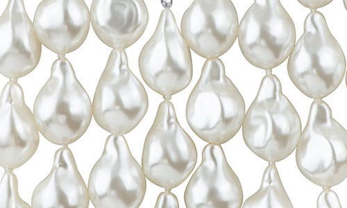 Shop Jardin Imitation Baroque Pearl Bib Necklace In White/silver