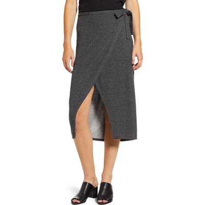 Press Wrap Skirt, Grey