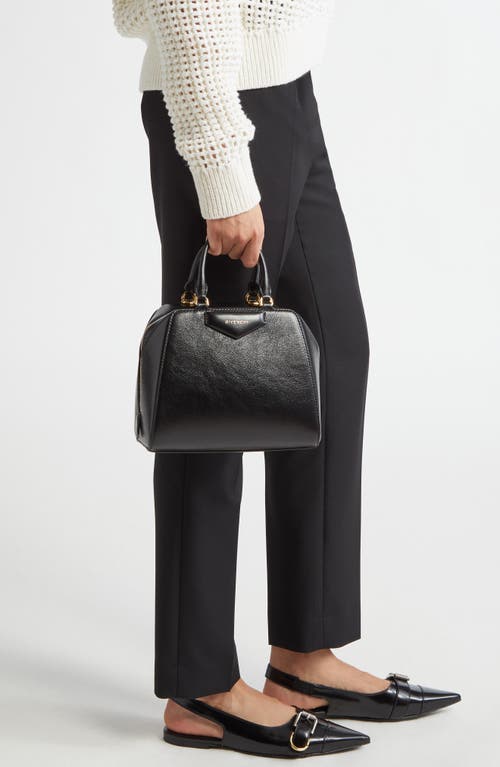 Givenchy Mini Antigona Cube Leather Crossbody Bag In Black