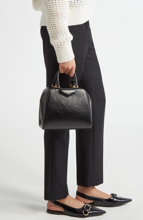 Shop Givenchy Mini Antigona Cube Leather Crossbody Bag In Black