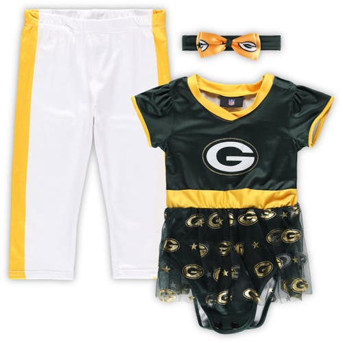 JERRY LEIGH Infant Green/White Green Bay Packers Tailgate Tutu Game Day Costume Set