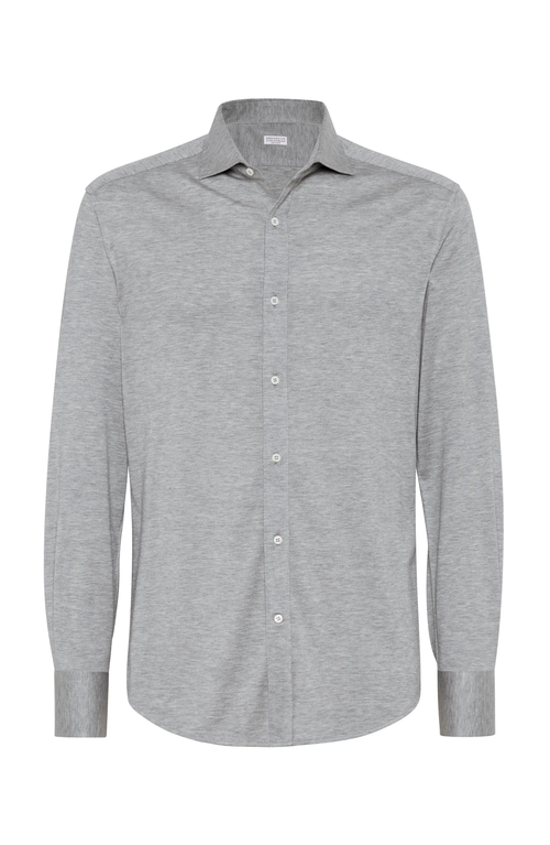 Shop Brunello Cucinelli Lightweight Jersey Shirt In Grey