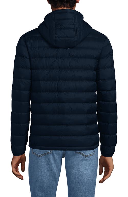 Shop Lands' End Wanderweight Ultralight Packable Hooded Down Jacket In Radiant Navy