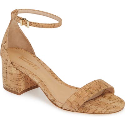 Schutz Chimes Ankle Strap Sandal, Beige