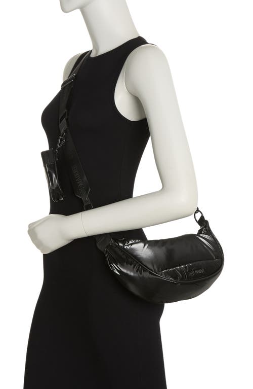 Shop Steve Madden Crest Nylon Sling Crossbody Bag In Black/black