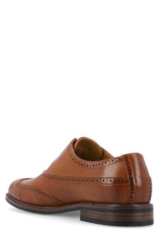 Vance Co. Nikola Tru Comfort Wingtip Slip-on Oxford In Cognac
