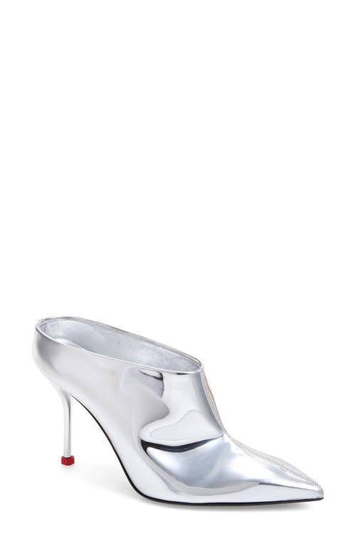 Alexander McQueen Thorn Pointed Toe Mule Silver at Nordstrom,
