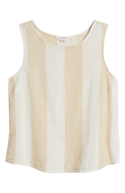 Shop Beachlunchlounge Kelis Stripe Layered Back Sleeveless Linen & Cotton Top In Sahara Sand