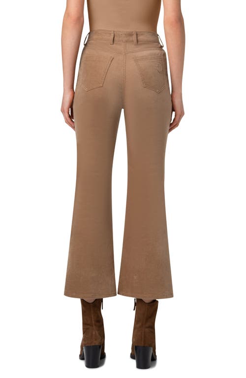 Akris Punto Cali Stretch Velveteen Crop Bootcut Pants In Caramel