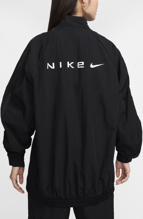 Shop Nike Sportswear Collection Oversize Water Repellent Jacket In Black/white