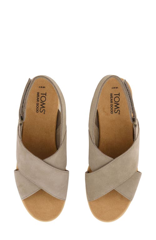 Shop Toms Diana Crossover Platform Wedge Sandal In Dune Suede