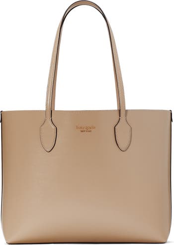 Kate Spade On Purpose Saffiano Leather Zip Top Tote in Natural