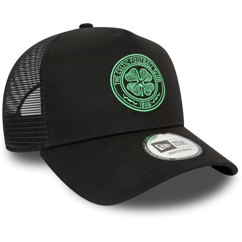 Shop New Era Black Celtic Seasonal Color E-frame Adjustable Trucker Hat