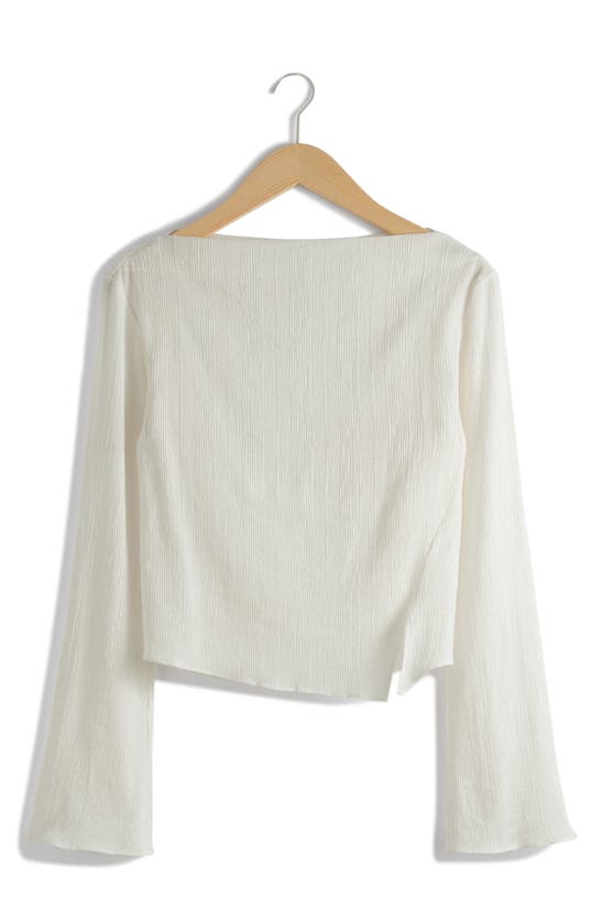 & Other Stories Boat Neck Top In White Dusty Light