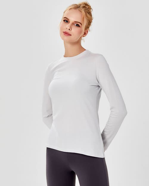 Shop Rebody Active Pima Going Long Sleeve Top In Ice Grey