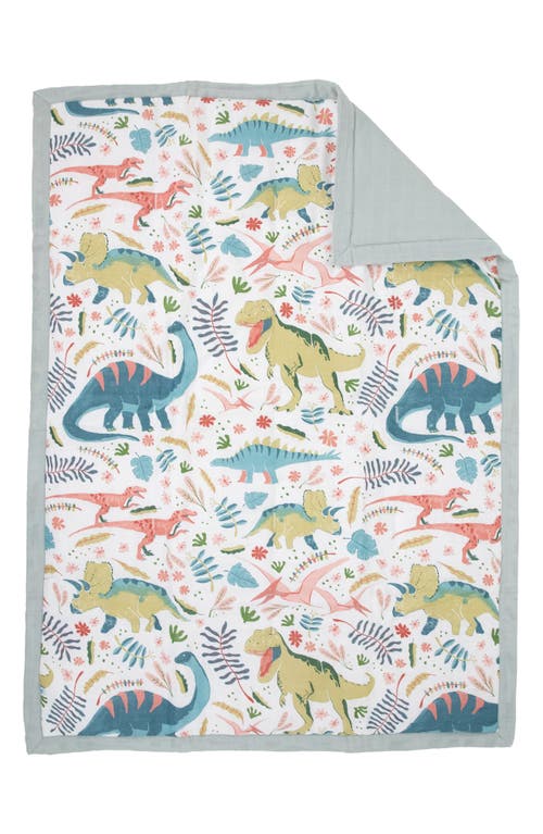 little unicorn Cotton Muslin Toddler Comforter in Pink Dinos at Nordstrom