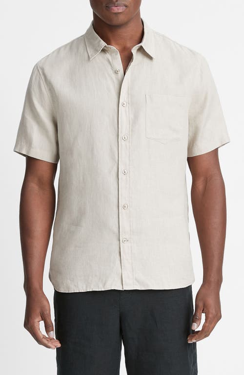 Vince Classic Fit Short Sleeve Linen Shirt at Nordstrom,