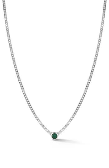 Glaze Jewelry Cubic Zirconia Curb Chain Necklace In Silver